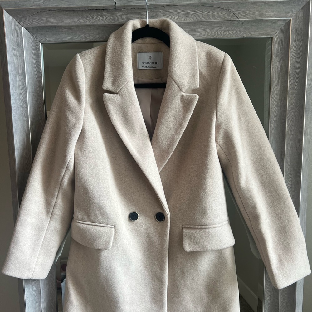 Cream Women's Coat (Size XS)